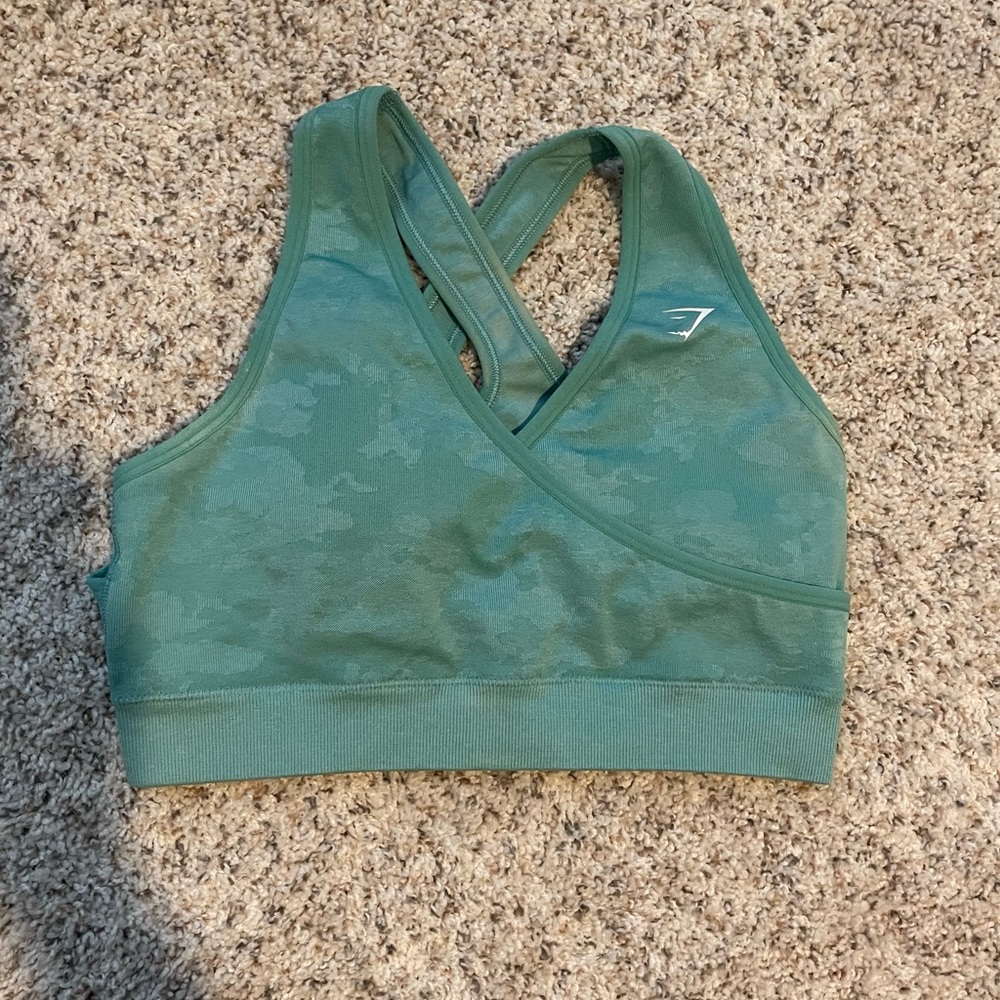 Gymshark Camo Teal Sports Bra